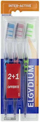Elgydium Inter-Active Οδοντόβουρτσα Medium Ροζ-Μπλε-Πράσινο 3τμχ Elgydium Inter-Active Οδοντόβουρτσα Medium Ροζ-Μπλε-Πράσινο 3τμχ