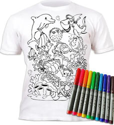 T-shirt Splat-planet Sea Life Re-color with 10 Markers 3-4 Years