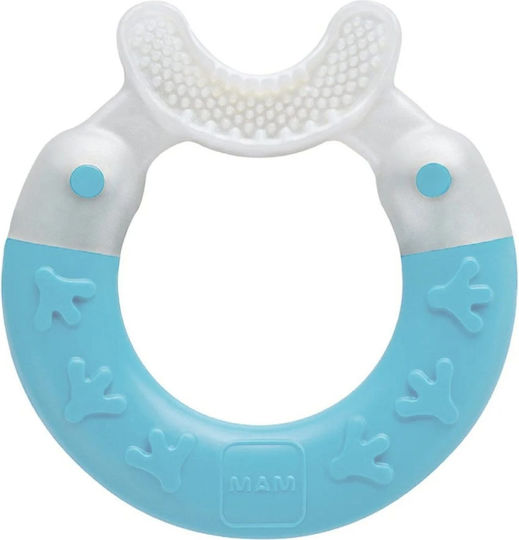 Mam Bite & Brush Μασητικός Κρίκος Οδοντοφυΐας για 3 m+ Άσπρο - Γαλάζιο