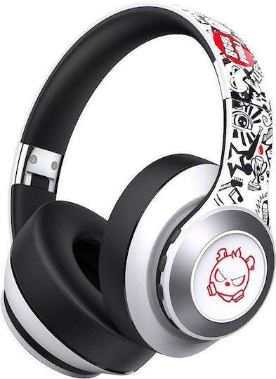 Nubi BH10 Angry Bear Ασύρματο Over Ear Gaming Headset με σύνδεση Bluetooth White / Red