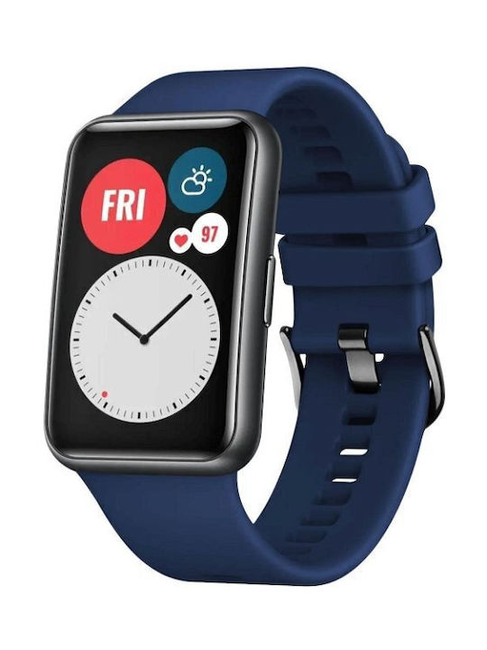 Fixed Silicone Strap Huawei Watch Fit Blue Fixed Silicone Strap Huawei Watch Fit Blue