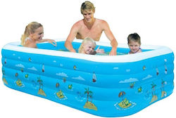 Kinder Pool PVC Aufblasbar 305x180x70cm Blau