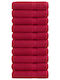 vidaXL Bath Towel 100x150cm Red 10 Pieces Weight 600gsm