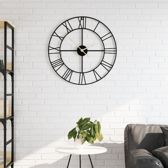 vidaXL Silent Wall Clock Black Ø50cm