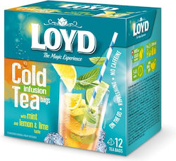 Ceai de infuzie rece Loyd cu mentă, lămâie și lime, 12 piramide x 2.5 grame, 30 grame