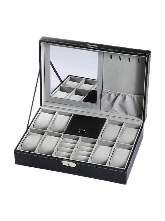 HuiXin Wooden Black Jewellery Box 30x20x8cm