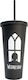Blue Sky Kinderflasche Kunststoff mit Strohhalm Schwarz 650ml