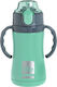 Lifegreen Kinder Trinkflasche Thermos Rostfreier Stahl mit Strohhalm Türkis 300ml