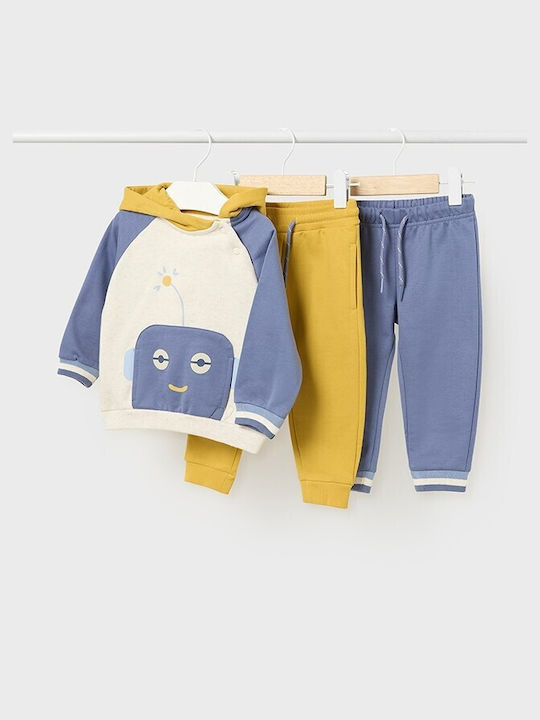 Mayoral Kids Sweatpants Set Light Blue 3pcs