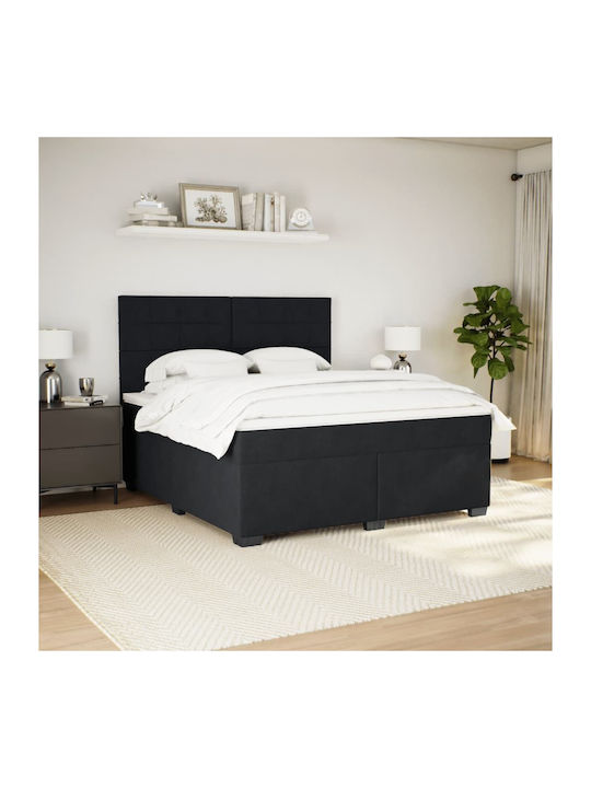 King Size Bett Mit Samt Schwarz Mit Lattenrost ...