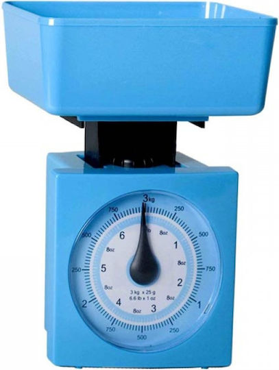 Analog Kitchen Scale with Bucket Up To 3kg Blue