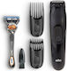 Rechargeable Hair Clipper Set Braun Sk3300 + Gillette F5 Proglide