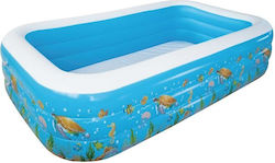 Kinder Pool PVC Aufblasbar 305x180x56cm Blau