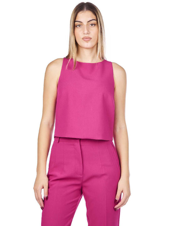 Women's Crop Top Sleeveless Fuchsia