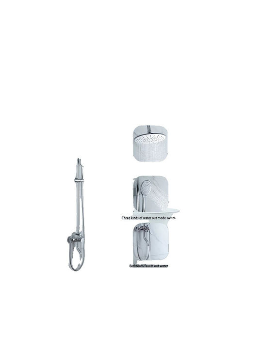 Sistem de duș cu termostat și control al apei, cascada și ploaia, robinet de duș Jw002-ordinar