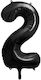 Balloon Foil Jumbo Number 2 Black 86cm