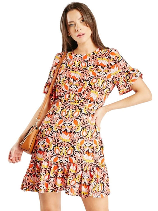 Mdl Summer Mini Shirt Dress Dress with Ruffle