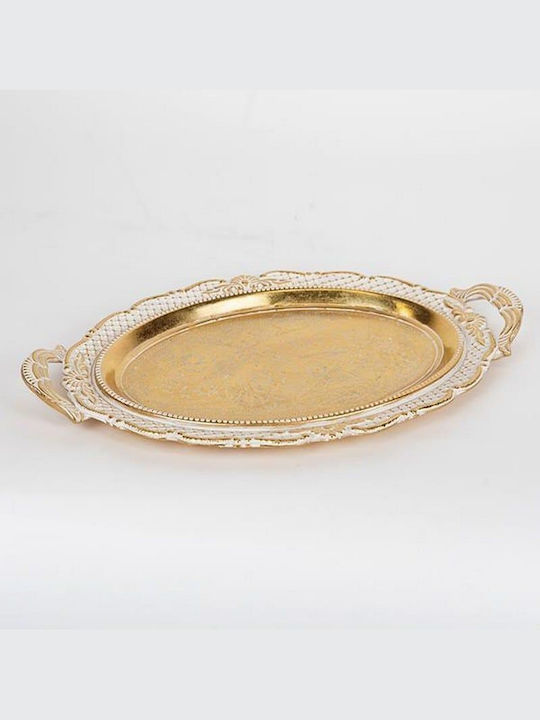 Polyresin Oval Decorative Tray 44x3.5x28cm
