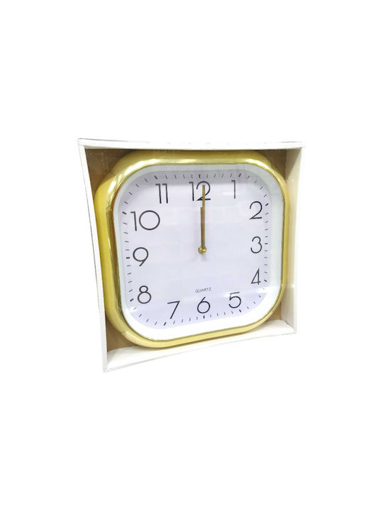 Wall Clock Plastic Yellow Ø30cm