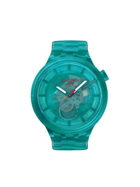 Swatch Watch Battery with Turquoise Rubber Strap