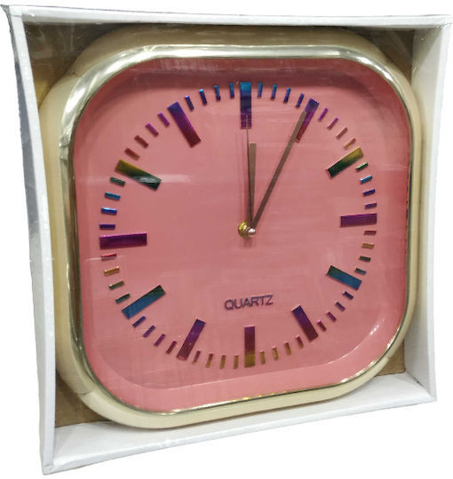 Wall Clock Plastic Pink Ø30cm