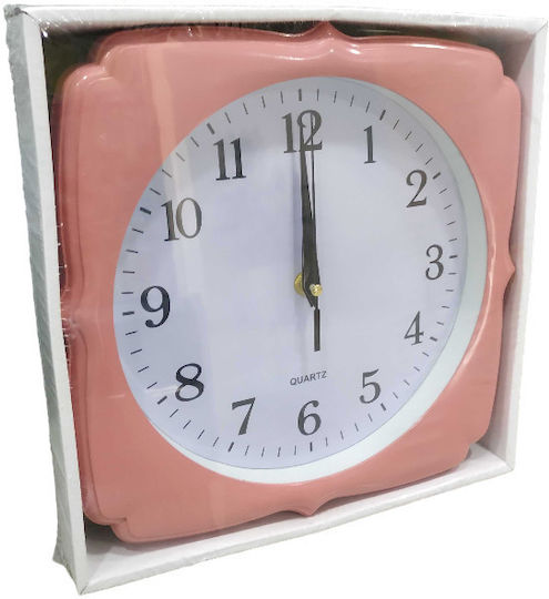 Wall Clock Plastic Pink Ø30cm