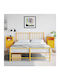 Noptiere Metalice Galbene 2buc 36x39x78cm