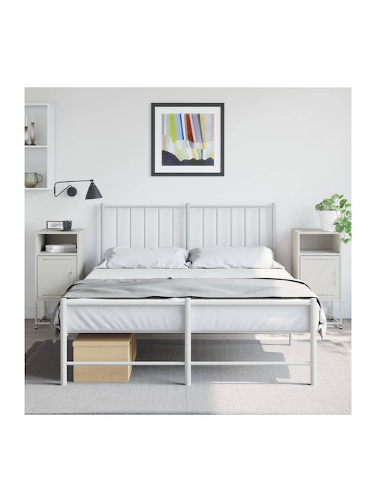 Noptiere Metalice Albe 2buc 36x39x78cm