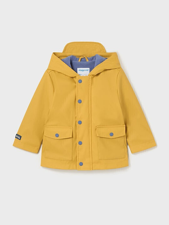 Waterproof Kids' Casual Jacket with Hood Yellow