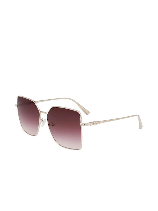 Longchamp Women's Sunglasses with Gold Metal Frame and Purple Gradient Lens LO173S 727