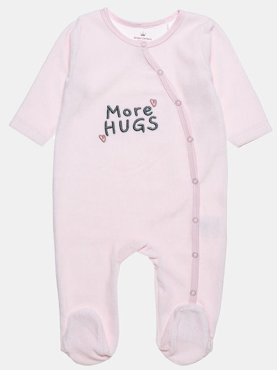Alouette Tender Comforts Baby Bodysuit Long-Sleeved Velvet Pink