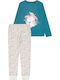 Name It Kids' Pajamas Winter Cotton Petrol Unicorn