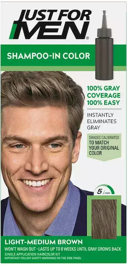 Just For Men Temporärer Farbstoff für Haarfarben Light-Medium-Braun 66ml