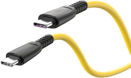 XO USB 2.0 Cable USB-C male - USB-C 60W PD Κίτρινο 1m 16.005.0369