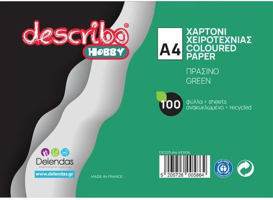 Describo Χαρτί Εκτύπωσης A4 160gr/m² 100 φύλλα Πράσινο