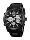 Skmei Analog/Digital Men's Watch 46.9mm Chronograph Battery with Metal Bracelet Black White