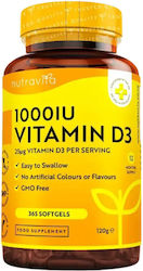 Nutravita Витамин D-3 1000 IU 365 меки капсули