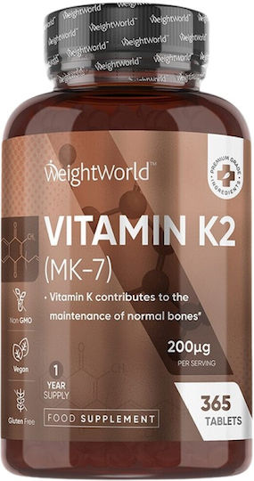 Weight World Vitamin K2 Mk-7 200 Mcg 365 Ταμπλέτες