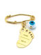 Goldsmith Child Safety Pin Πατούσα made of Gold Plated Silver