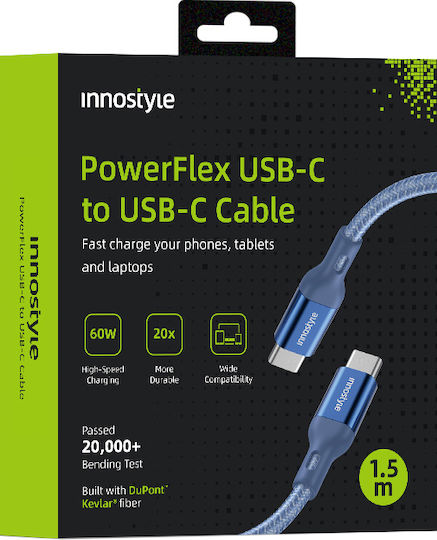 Innostyle USB 2.0 Kabel USB-C männlich - USB-C 60W PD Schwarz 2m ICC150ALBLU