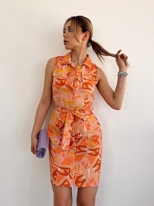 Sinell Damen Minikleid Designs Orange