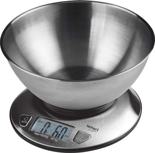 Lamart Ψηφιακή Ζυγαριά Κουζίνας με Κάδο έως 5kg Ασημί
