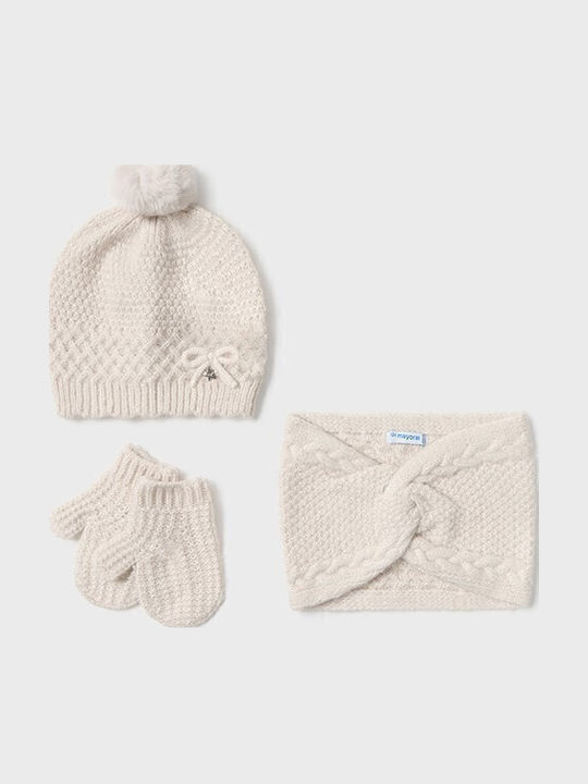 Mayoral Kids Beanie Set with Scarf & Gloves Kni...