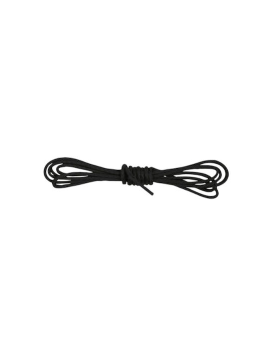 Black Round Waxed Medium Thick Shoelaces 90cm