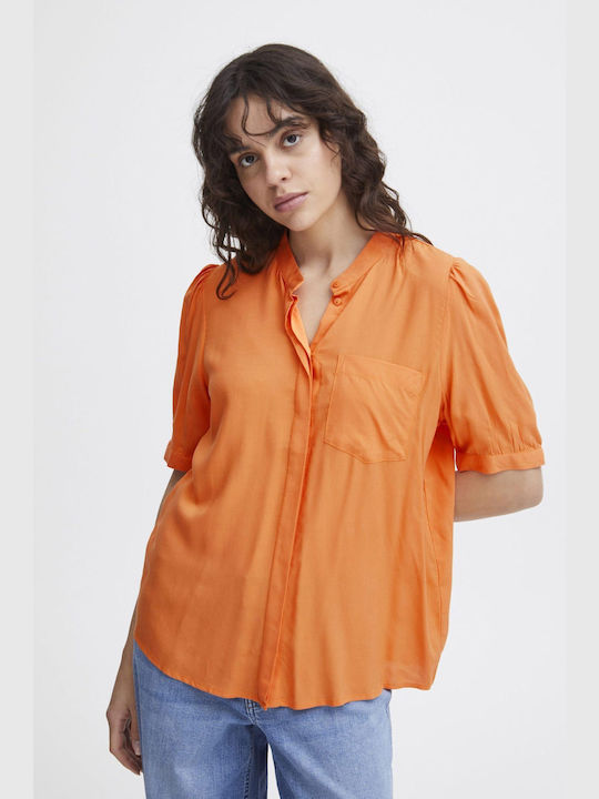 ICHI Women's Long Sleeve Shirt Orange