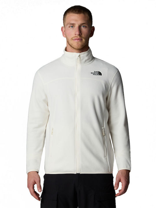 100 Glacier Men's Fleece Cardigan White