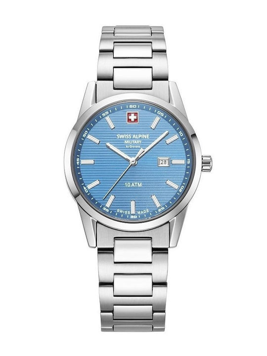 Swiss Alpine Military by Grovana Γυναικείο Ρολόι 34mm Μπαταρίας με Ασημί Μεταλλικό Μπρασελέ