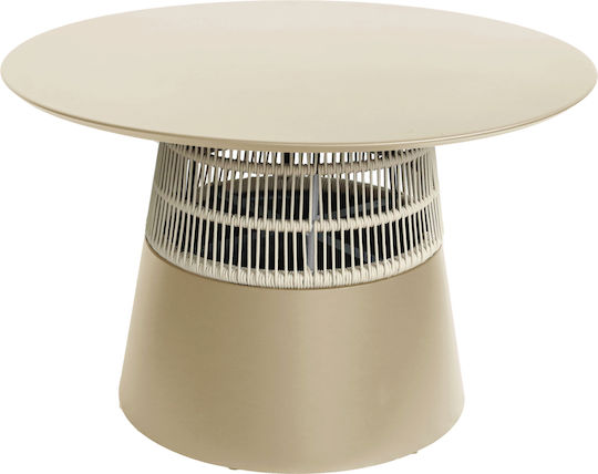 Saeid Outdoor Dinner Free Standing Aluminum Table Ecru 120x120x75cm