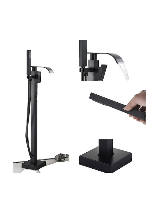 Bathroom Bathtub Faucet 360 Rotation Swivel Spout Flexible Hand Tap Mixer Matte Black D