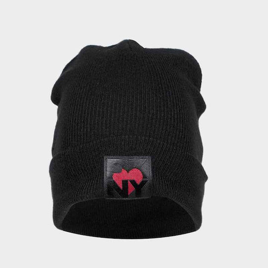 Heart Of Ny Beanie Beanie Knitted in Black color